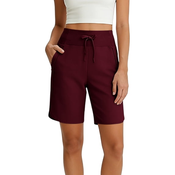 MYAOYI Womens Drawstring Athletic Shorts High Waist Side Slit Sporty Activewear