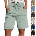 thumbnail image 1 of MYAOYI Womens Drawstring Muslin Shorts Loose Fit Gauze Summer Bottoms, 1 of 7
