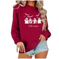 thumbnail image 1 of MYAOYI Womens Halloween Sweatshirt Tis The Season Ghost Graphic Pullover, 1 of 5