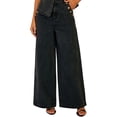 thumbnail image 1 of MYAOYI Womens High Waisted Wide Leg Jeans Side Button Denim Pants, 1 of 6