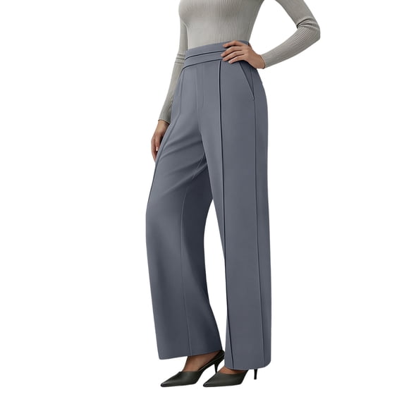 MYAOYI Womens Pants High Waisted Wide Leg Dress Pants Pleated Work Trousers