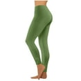 thumbnail image 1 of MYAOYI Womens Pants Solid Color Leggings Buttery Soft Stretchy Ruched Ankle Casual Daily Wear Tights, 1 of 7