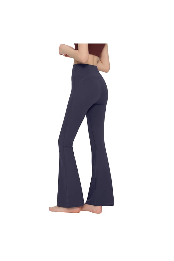 Womens Pants Tummy Control Butt Lifting Stretchy Bootcut High Waist Flare Yoga Pants