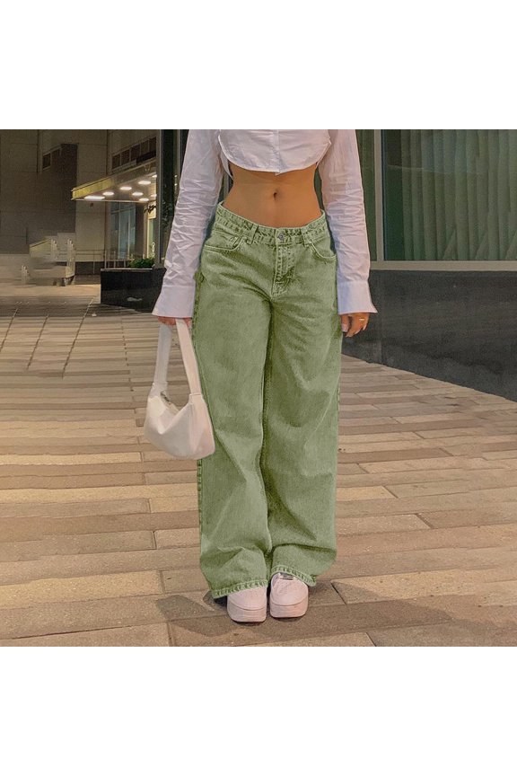 Womens Plus Size Straight Leg Jeans High Rise Sidefeel Jean for Women Cargo Jean Wide Leg Pants