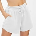 thumbnail image 1 of MYAOYI Womens Shorts Drawstring High Waisted Summer Lounge & Casual Sweat Shorts with Pockets, 1 of 9