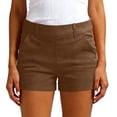thumbnail image 1 of MYAOYI Womens Shorts High Waist Cuffed Casual Summer Stretch Shorts with Deep Pockets, 1 of 8