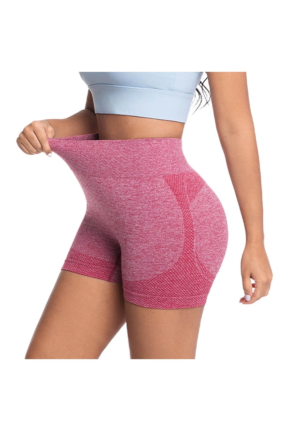 Womens Shorts Honeycomb Textured High Waist Yoga Shorts, Seamless Butt Lifting Tummy Control Workout Shorts
