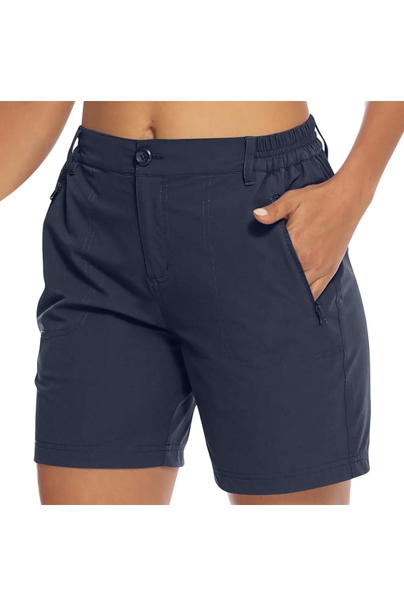 Womens Shorts Summer Casual Shorts for Women Quick Dry Lightweight Elastic Waist Travel Work Daily Shorts