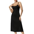 thumbnail image 1 of MYAOYI Womens Sleepwear Satin Chemise Nightgown, Spaghetti Strap Midi Sleep Dress, 1 of 5