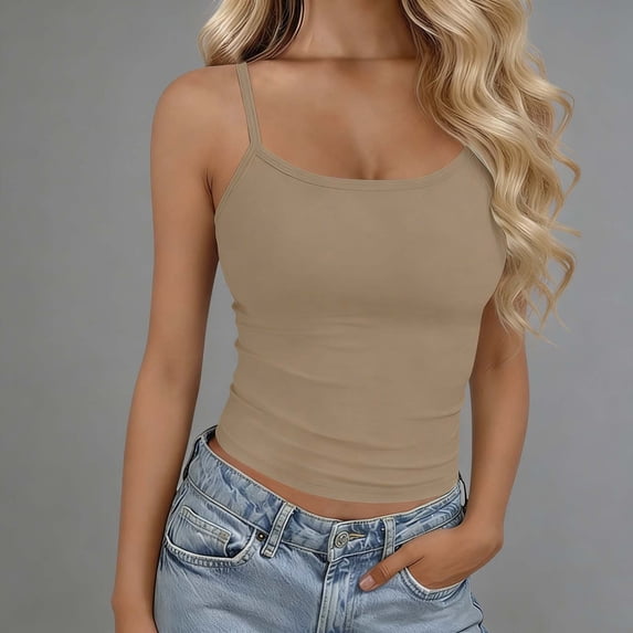 MYAOYI Womens Tank Top Casual Slim Fit Spaghetti Strap Cami Tank