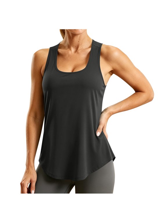 Womens Workout Tank Tops Loose Fit Scoop Neck Athletic Shirts