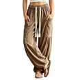 thumbnail image 1 of MYAOYINo Boundaries Womens Baggy Cargo Pants with Tassel Drawstring Wide Leg Joggers, 1 of 7