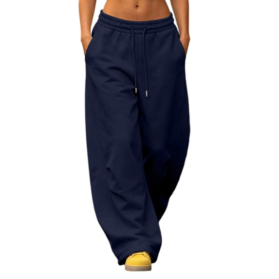 MYAOYINo Boundaries Womens Baggy Wide Leg Sweatpants Drawstring Elastic Waist Lounge Pants with Pockets