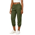 thumbnail image 1 of MYAOYINo Boundaries Womens Cropped Cuffed Pants Elastic Waist Casual Lounge Pants, 1 of 8