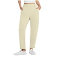 thumbnail image 1 of MYAOYINo Boundaries Womens Elastic Waist High Waisted Pants Tapered Leg Stretchy Comfortable Work Trousers, 1 of 7