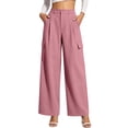 thumbnail image 1 of MYAOYINo Boundaries Womens High Waisted Cargo Pants Wide Leg Pleated Casual Work Trousers with Functional Pockets, 1 of 8