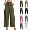 thumbnail image 1 of MYAOYINo Boundaries Womens High Waisted Cargo Pants Wide Leg Pleated Casual Work Trousers with Functional Pockets, 1 of 8