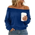 thumbnail image 1 of MYAOYINo Boundaries Womens Long Sleeve Off Shoulder Sweatshirt Casual Loose Pullover Top, 1 of 6