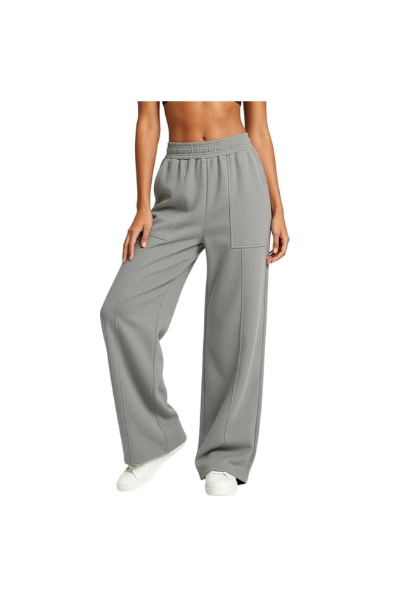 No Boundaries Womens Multi-Color Wide Leg Sweatpants High Waist Patch Pockets Casual