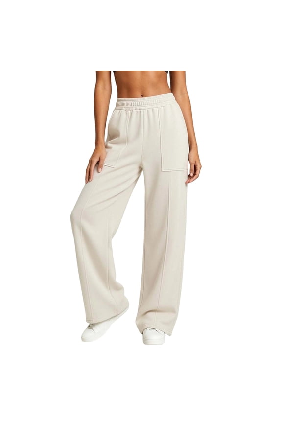 No Boundaries Womens Multi-Color Wide Leg Sweatpants High Waist Patch Pockets Casual