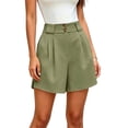 thumbnail image 1 of MYAOYINo Boundaries Womens Shorts High Waisted Wide Leg Shorts Pleated Double Button Casual Office Wear Shorts, 1 of 7