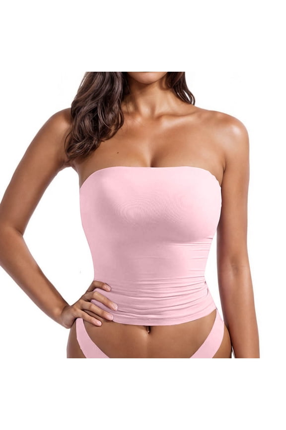No Boundaries Womens Strapless Tube Top Ruched Longline Bandeau Top