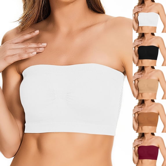 MYAOYINo Boundaries Womens Summer Seamless Strapless Tube Top Basic Bandeau Bra