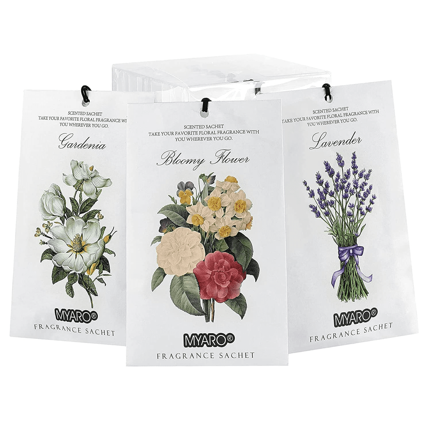 MYARO 12 Pcs Scented Sachets for Drawer and Closet, LongLasting