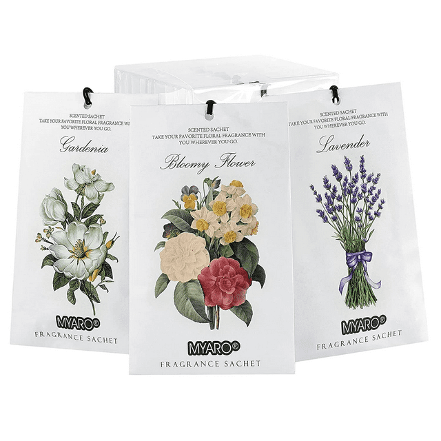 MYARO 12Pcs Scented Sachets for Drawer and Closet, LongLasting Potpourri Sachets Bags for 3
