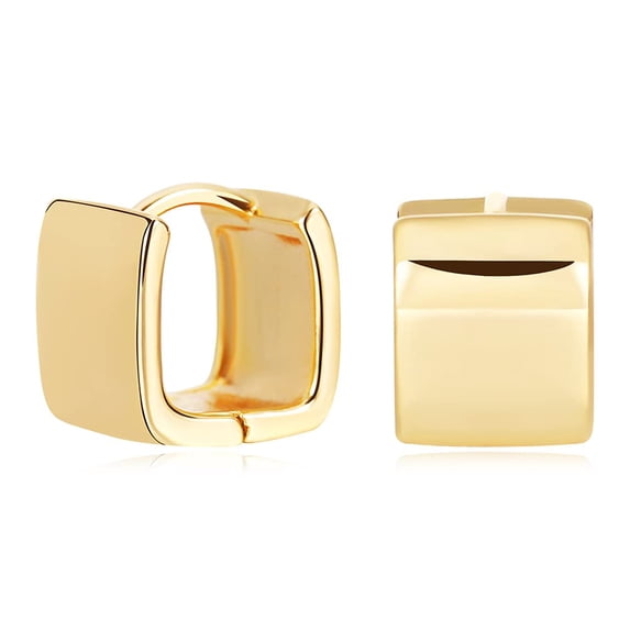 MYCUTEY 14K Gold Plated Hoop Earring Small Square Huggies Hoops for Women Gift