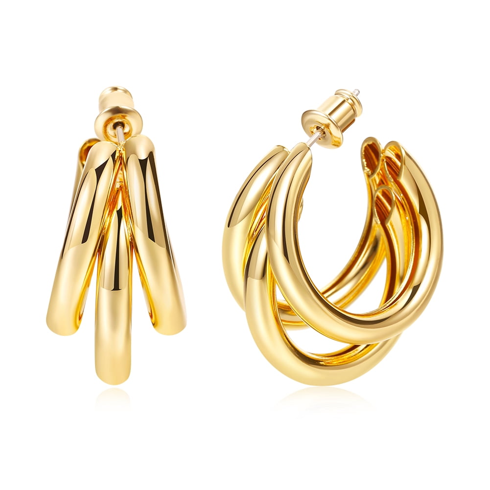 VIROMY kleine hoepel oorbellen set voor vrouwen, grote hoepel oorbel kleine lichte CZ oorbellen Trendy mode-sieraden voor vrouwen RGD