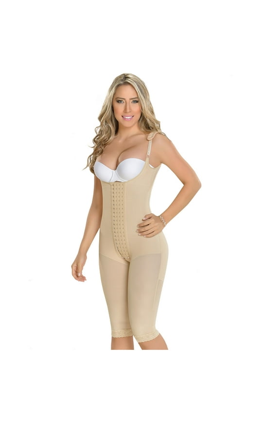 MYD 0080 Fajas Colombianas Reductoras Post Surgery Slimming Full Body Shapewear for Women Beige 2XL