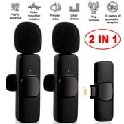 MYDENIMSKY 2 IN 1 Bluetooth Lavalier Wireless Microphone Audio Video Recording Mini Mic For iphone