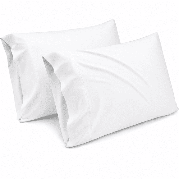 Standard Pillow Cases Set of 2 Rayon Derived from Bamboo Cooling Pillowcase,White 20x26 inches MYDOMIC