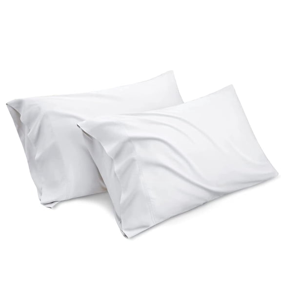 Queen Pillow Cases Set of 2 Rayon Derived from Bamboo Cooling Pillowcase,White 20x30 inches MYDOMIC