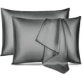 thumbnail image 1 of Satin Pillowcase Queen Pillow Cases Set of 2 Silky Pillow Cover with Envelope Closure,Dark Grey 20x30 inches MYDOMIC, 1 of 9
