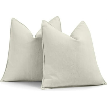 MYDOMIC Throw Pillow Covers 18"x18" Set of 2 Pack,Soft Chenille Decorative Throw Pillow Cover for Bed Couch Sofa,Cream White