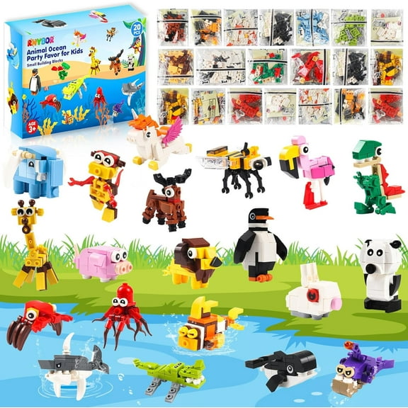 MYDOVA 654 Pieces Min Animals Building Blocks Set for Birthday Party Favor Return Gifts Valentines Easter Classroom Prizes Party Favors for Kids