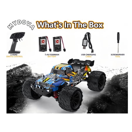 MYDOVA Fastest Professional Racing RC Cars 40+KM/h-Remote Control 4WD 1:16 Off-Road Vehicle With 2 Batteries