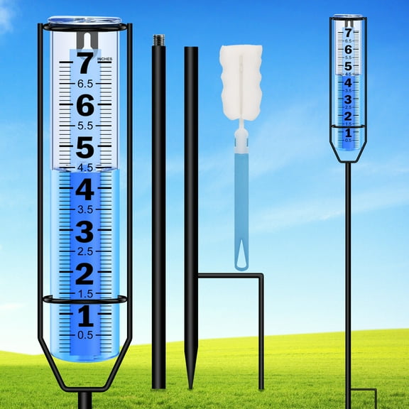 MYEBIUAI Adjustable Height Rain Gauge, Accurate Measurement, Durable Plastic Tube