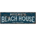 thumbnail image 1 of MYERS'S Beach House Blue Rustic Cabin Home Decor 8x24 Metal 108240026085, 1 of 1