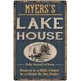 thumbnail image 1 of MYERS'S Lake House Blue Cabin Home Decor Gift 12x18 Metal 112180038085, 1 of 1