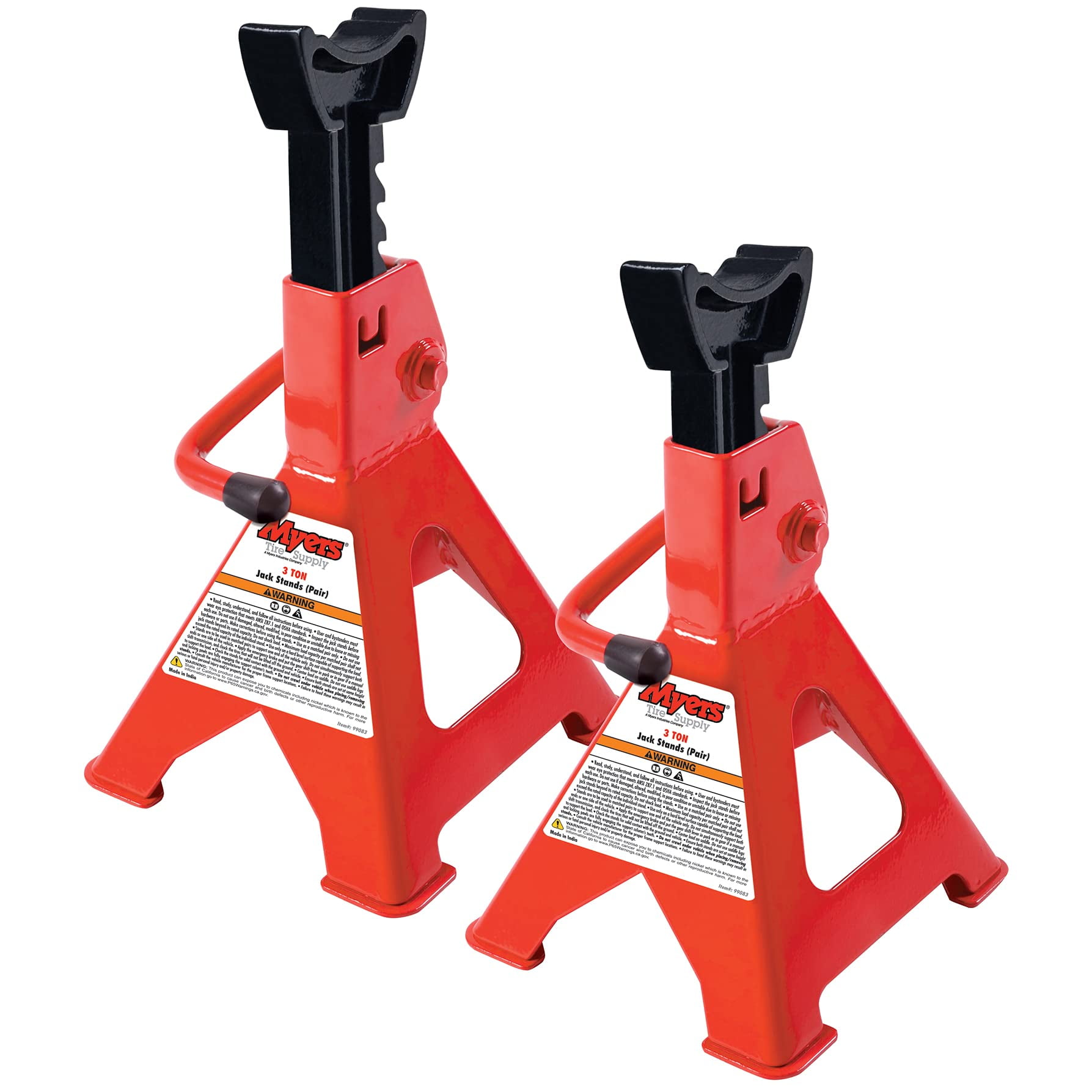 MYERS TIRE SUPPLY 3 Ton Jack Stands Pair, Adjustable & Self-Locking