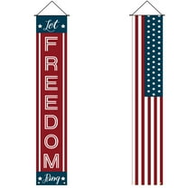 MYFLOCY 4th of July Independence Day Patriotic Porch Hanging American Flag Banners Decorations Memorial Day Decor (National Flag)