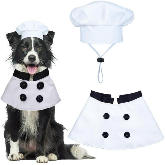 MYFLOCY Dog Halloween Costumes Funny Chef Hat Clothes ( Small )