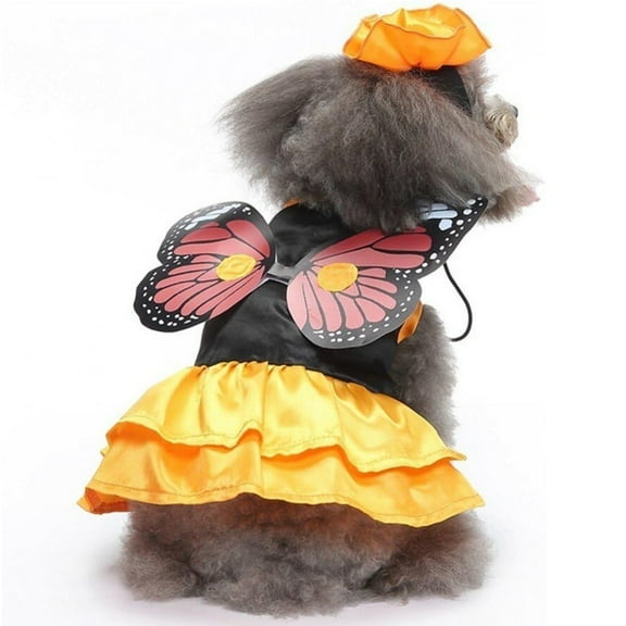 MYFLOCY Dog Halloween Dresses Clothes Butterfly Funny Pet Party Costumes ( L )
