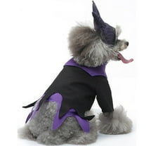 MYFLOCY Dog Halloween Dresses Clothes Purple Witch Funny Pet Party Costumes ( S )