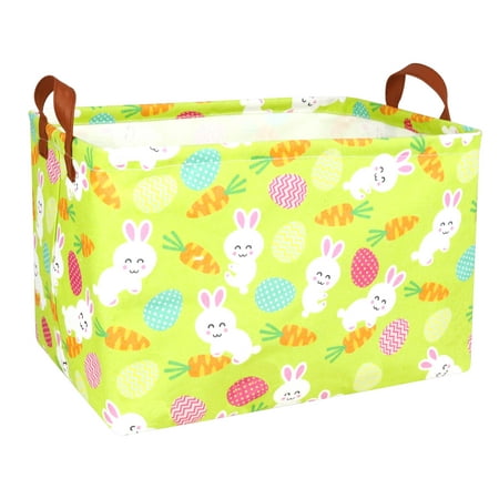 MYFLOCY Large Bunny Easter Basket for Kids Personalized Boy Storage Bin Girl Canvas Teen Easter Basket