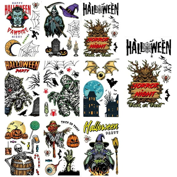 MYFLOCY Halloween Glass Window Stickers Green Vampire Home Decorations