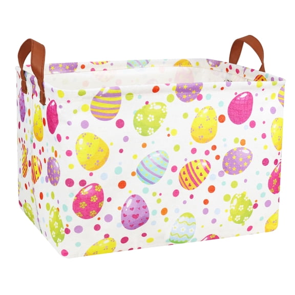 MYFLOCY Large Easter Baskets Empty Boy Toy Storage Bin collapsible kid Hamper Waterproof Storage Box